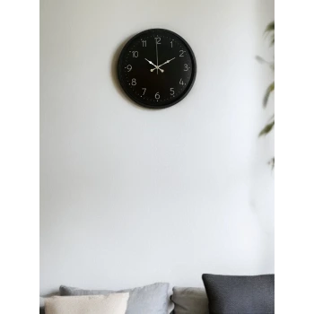 36 Cm Siyah Dekoratif Duvar Saati