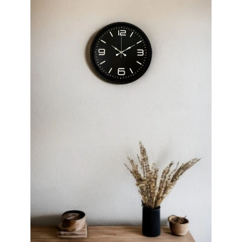 36 Cm Siyah Dekoratif Duvar Saati