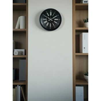 36 Cm Siyah Dekoratif Duvar Saati