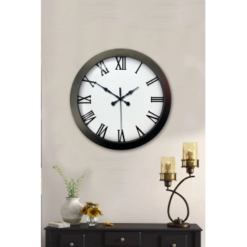 36 cm Siyah Metal Roma Rakamlı Duvar Saati