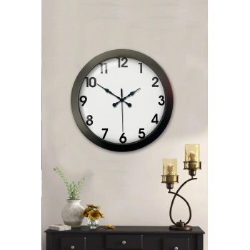 36 cm Siyah Metal Standart Duvar Saati