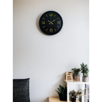 36 Cm Siyah Modern Duvar Saati
