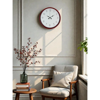 36 Cm Standart Kırmızı Duvar Saati