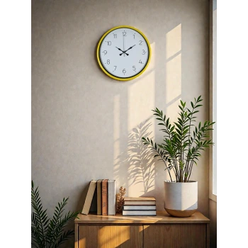 36 Cm Standart Sarı Duvar Saati