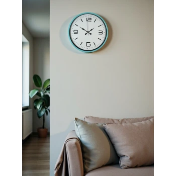 36 Cm Turkuaz Dekoratif Duvar Saati