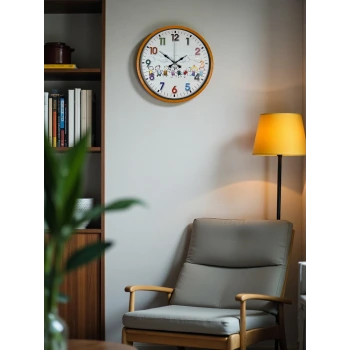 36 Cm Turuncu Çocuk Odası Duvar Saati