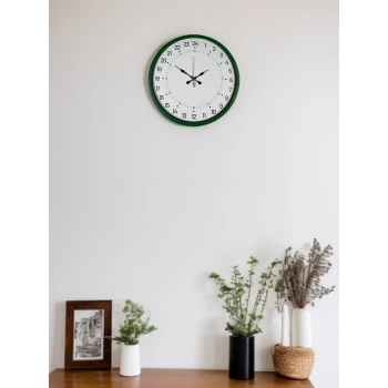36 Cm Yeşil 24 Saat Göstergeli Özel Tasarım Duvar Saati