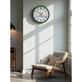 36 Cm Yeşil Çocuk Odası Duvar Saati