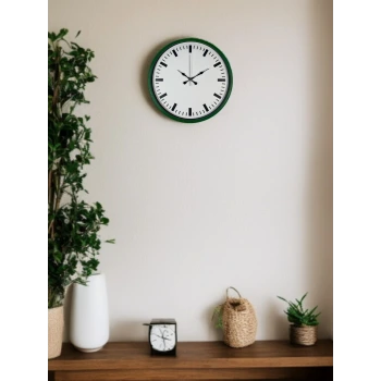 36 Cm Yeşil Sade Dekoratif Duvar Saati