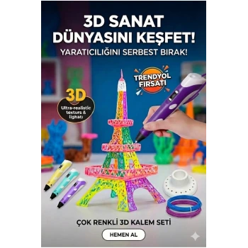 3D Kalem Seti (MOR ) Dijital Göstergeli + 3 Renk Filament Hediyeli Eğitici Yazıcı ABS/PLA Uyumlu