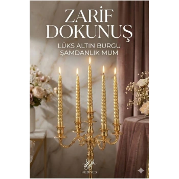 4lü Lüks Burgu Şamdan Mumu 26 cm - Damlatmaz Spiral Dekoratif Mum Seti