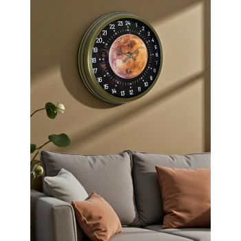 40 Cm Eskitme Metal 24 Saat Göstergeli Özel Tasarım Duvar Saati
