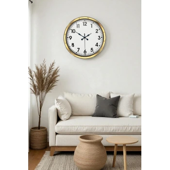 40 cm Metal Gold Standart Duvar Saati – Modern ve Dekoratif Tasarım