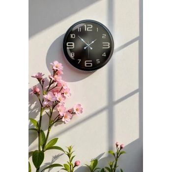 40 cm Siyah Metal Modern Duvar Saati