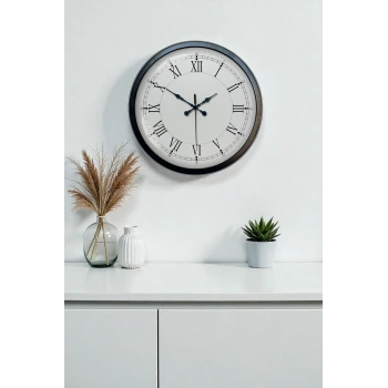 40 cm Siyah Metal Retro Duvar Saati