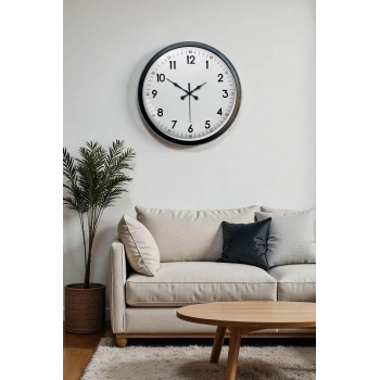 40 cm Siyah Metal Standart Duvar Saati