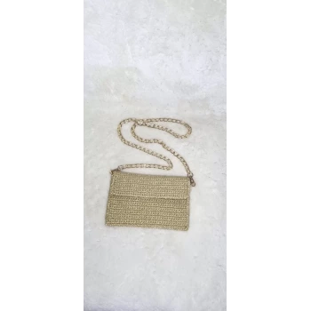 El Yapımı Örgü Şık Sarı Kadın Çantası – İpekyıldızı