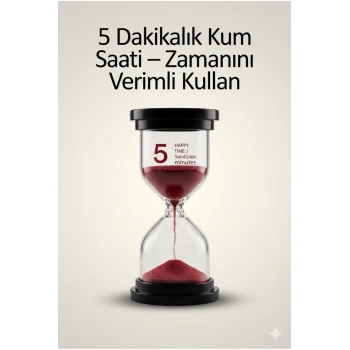 5 Dakikalık Kum Saati Zamanlayıcı – KIRMIZI Dekoratif Masa Saati 4 Renk Seçeneği