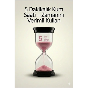 5 Dakikalık Kum Saati Zamanlayıcı – PEMBE Dekoratif Masa Saati 4 Renk Seçeneği