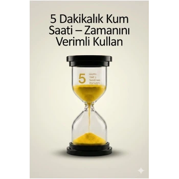 5 Dakikalık Kum Saati Zamanlayıcı – SARI Dekoratif Masa Saati 4 Renk Seçeneği