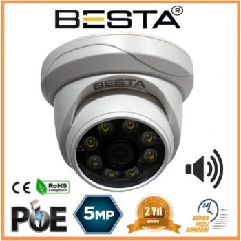 5 MP IP POE Dahili Mikrofonlu Dome Güvenlik Kamerası KD-5250