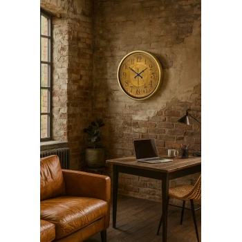 52 cm Eskitme Metal Retro Duvar Saati