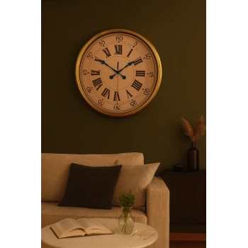 52 cm Eskitme Metal Roma Rakamlı Duvar Saati