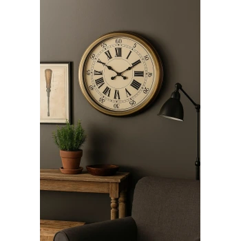 60 Cm Eskitme Metal Eskitme Kadran Duvar Saati