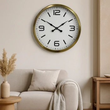 60 cm Gold Metal Dekoratif Duvar Saati