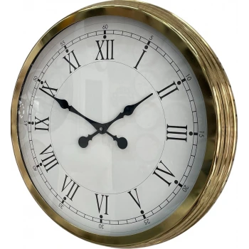 60 cm Gold Metal Dekoratif Roma Rakamlı Duvar Saati