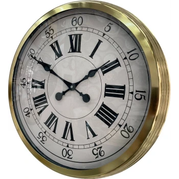 60 cm Gold Metal Dekoratif Roma Rakamlı Duvar Saati