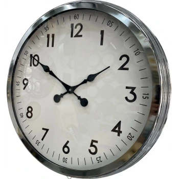 60 cm Krom Metal Dekoratif Duvar Saati