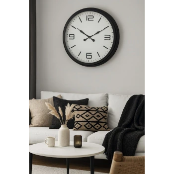 60 cm Siyah Metal Dizayn Duvar Saati
