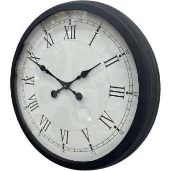 60 cm Siyah Metal Roma Rakamlı Duvar Saati