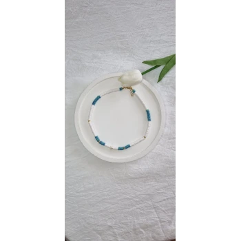 El Yapımı Yeşil Beyaz Boncuk Kolye