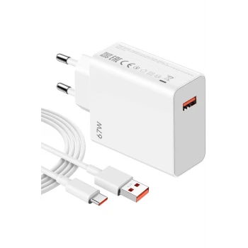 ⚡ 67W Hızlı Şarj Adaptörü + Type-C Kablosu | Süper Hızlı Şarj Cihazı 1 metre