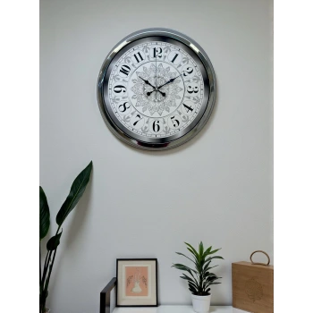 Asil Motif Krom 40 Cm Metal Duvar Saati