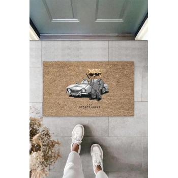 Bej Kapı Önü Paspası The Secret Agent Ayıcık Desen  K-3350