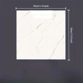 Beyaz Mermer Desenli Alüminyum Plastik Du Sticker (30*30)