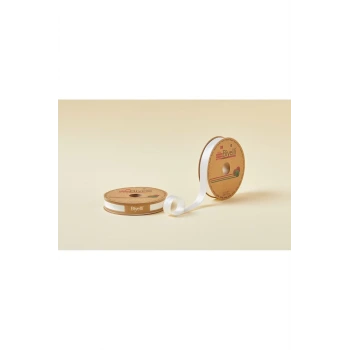 Biye Saten Katlı 001 Beyaz 2 cm 25 Metre %100 Polyester