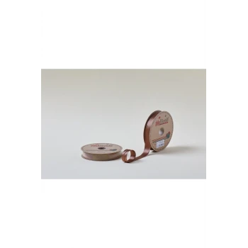 Biye Saten Katlı 047 Kahverengi 2 cm 25 Metre %100 Polyester