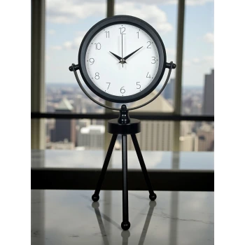 Black Classic Dekoratif Üç Ayaklı Masa Saati