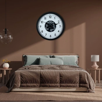 Black Motion 60 Cm Çarklı Duvar Saati