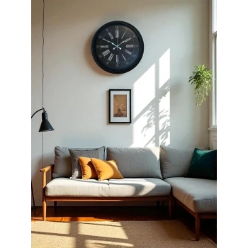 Black Noble 40 Cm Metal Modern Duvar Saati