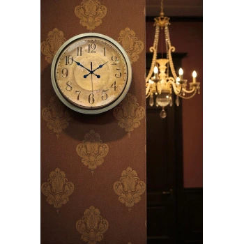 Bronz Nostalji 40 Cm Metal Eskitme Duvar Saati