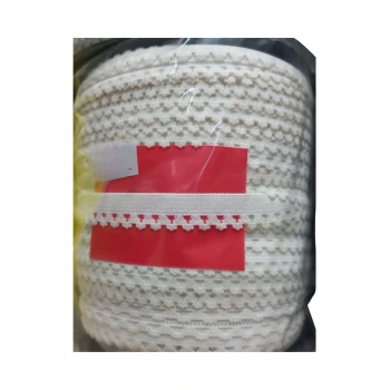Çamaşır Lastiği Dantelli 1 cm 1 Metre Beyaz 2. Model