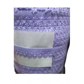 Çamaşır Lastiği Dantelli 1 cm 1 Metre Lila
