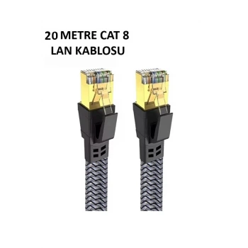 Cat 8 LAN Kablosu –Ethernet Kablosu Örgü Kaplama, Yüksek Hızlı