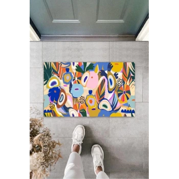 Çok Renkli Kapı Önü Paspası Modern Desen  K-3257
