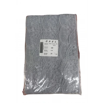 Dantel Polyester Sanal Tül Bant Gri 20 Metre En 6 cm ON-60-G